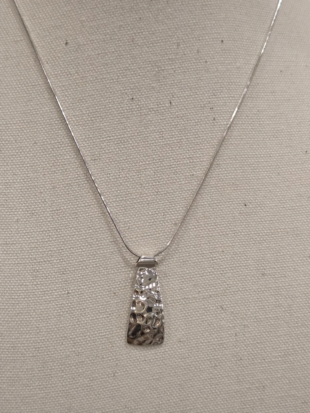 Silpada Silver Hammered Trapezoid Pendant Necklace - 18